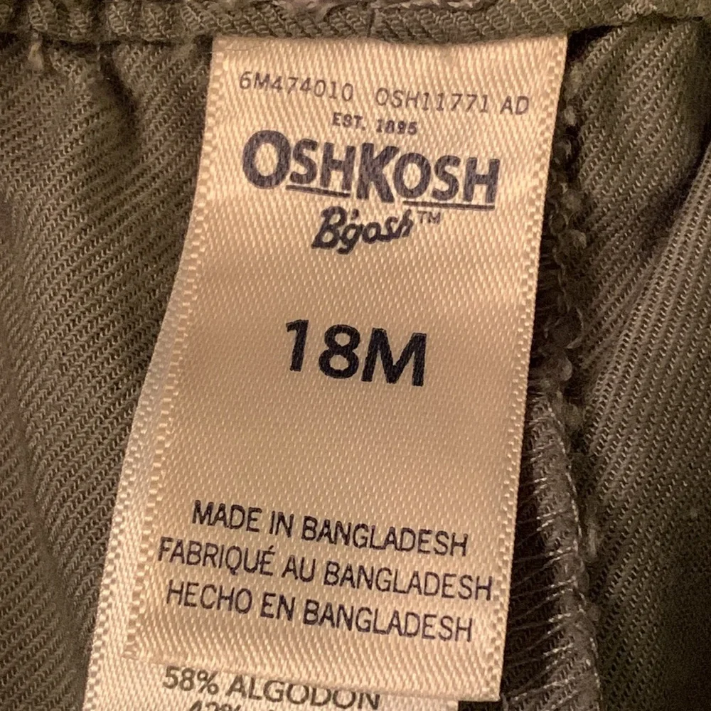 OshKosh B’gosh Toddler Girls Embroidered Pants in Olive